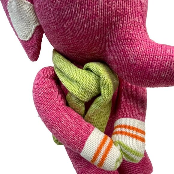 Seasons of Cannon Falls Pink Elephant Sock Monkey 14” Sitting Magnet Hands Plush - Picture 4 of 11